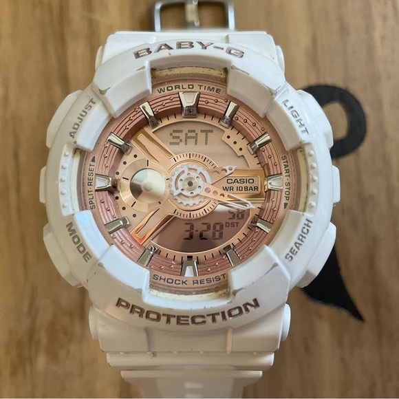 Baby G Casio White and Rose Gold Dial Sport Watch - Picture 2 of 7